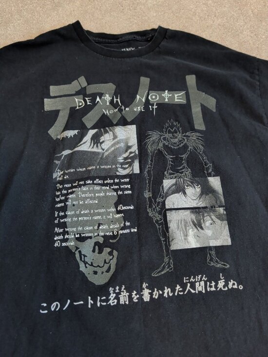 Vintage Y2K Ripple Junction Death Note T-shirt Tee XL Black Ryuk Anime Manga 00s - Picture 3 of 9